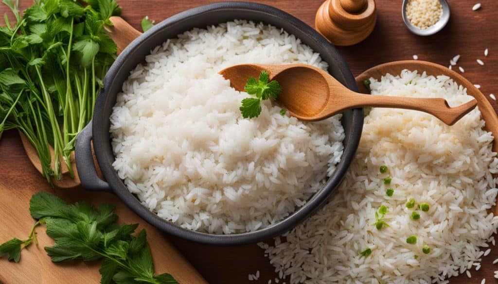 cooking with jasmine rice and white rice