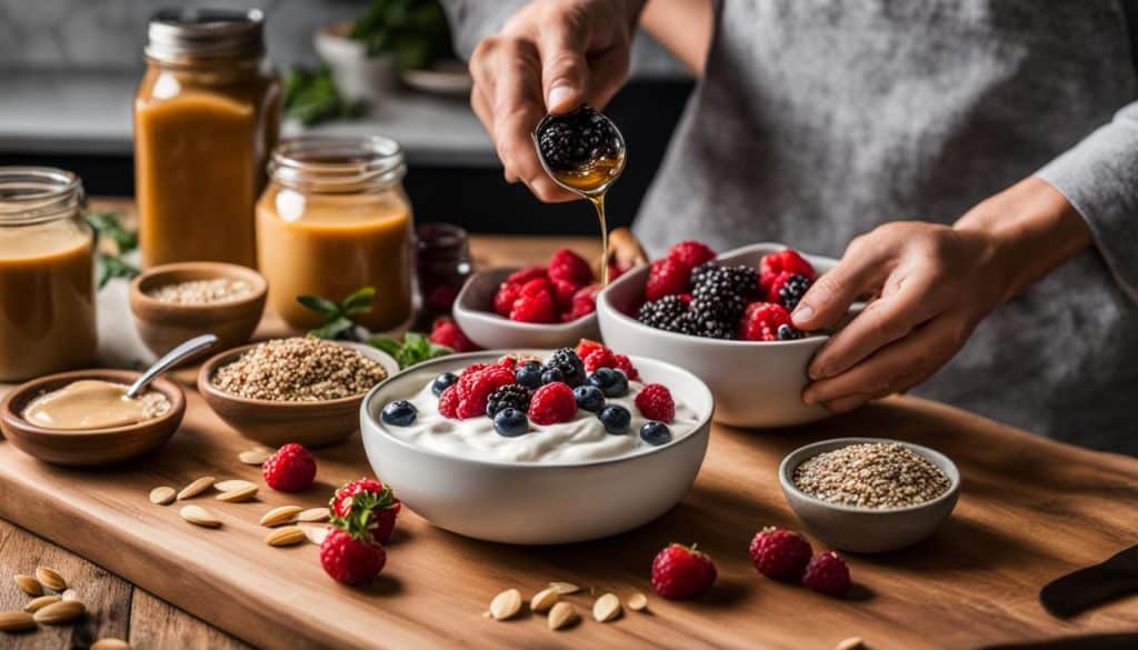 making the yogurt bowl